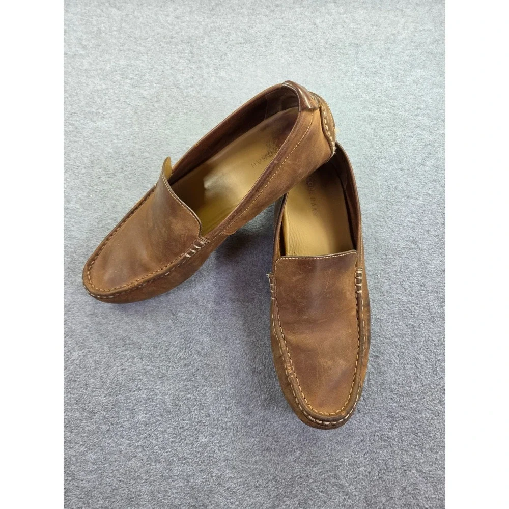 Cole Haan Brown Leather Driving Moccasins Loafers Men's Slip On Shoes